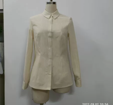 平面裁剪服装设计工艺女衬衣 成品白坯布立体...