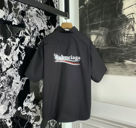 BLCG巴黎世家可乐海浪短袖衬衫#8834...