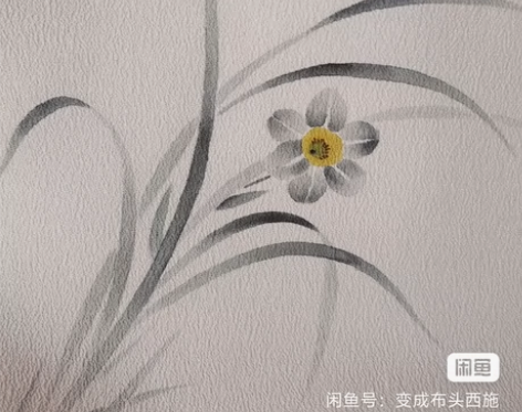 化纤和服布料   【冬日水仙】 花位参考图...