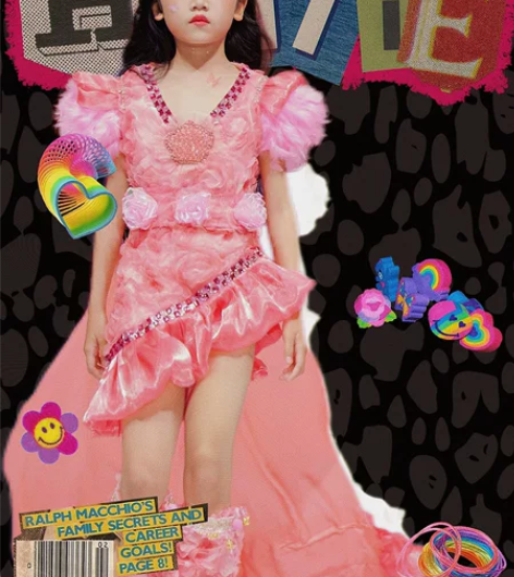 纯手工 不撞衫 儿童走秀服装 自己手工裁自...