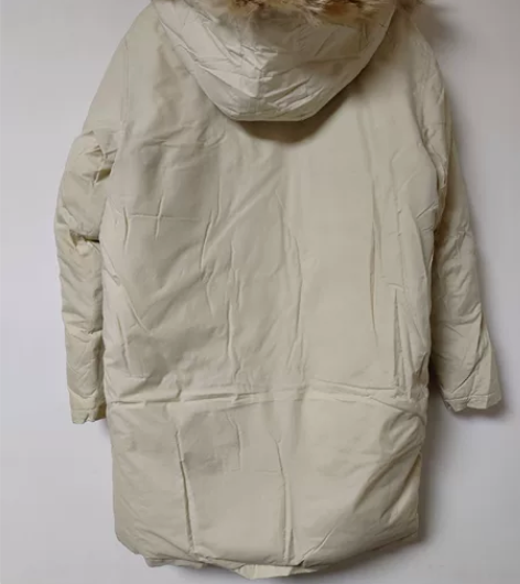 YAH 男式中长款连帽羽绒服 米黄色 款式...