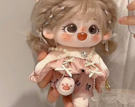 现货正版20cm棉花娃娃女娃可换装娃衣毛绒...