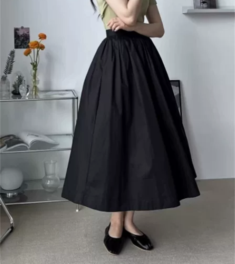 法式半身裙女2024新款夏季高腰中长款a字...