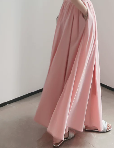 高腰半身裙2024新款春秋款粉色a字裙高级...