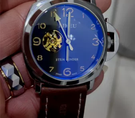 配件表，LIKEU自动机械手表，大表盘，皮...