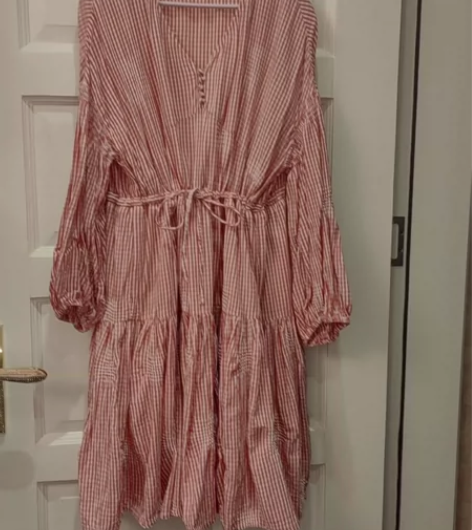 98新品牌粉色格子连衣裙，小香风减龄装非常...