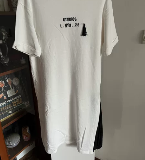 宽松韩版休闲连衣裙家居裙 黑白经典极简搭配...