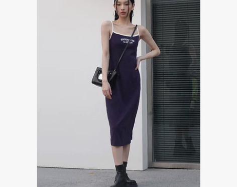 ?UR女装欧美辣妹风美式运动风吊带连衣裙U...