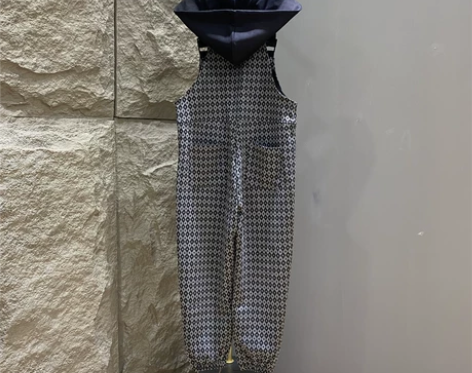 裤子女2022菱形 格子宽松休闲束脚 哈伦