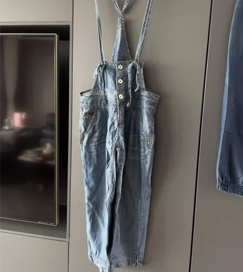 Only专柜正品背带裤背带九分裤七分裤做旧...