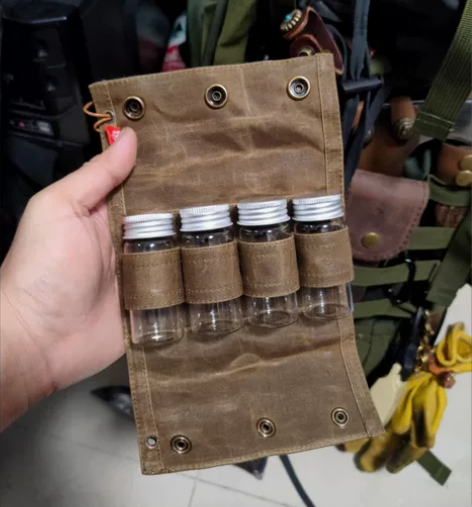 BC露营调料收纳包油蜡帆布收纳包户外便携式...