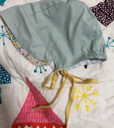 原创婴儿遮阳帽大檐天棉男女童宝宝双面戴春夏...