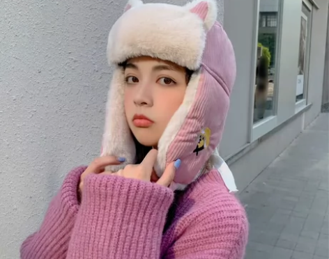 猫耳朵雷锋帽[托腮][托腮] 女韩版可爱[...