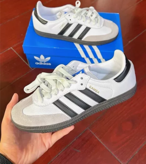 #阿迪达斯德训鞋 Samba白黑 蓝标 黑...