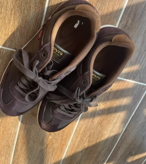 levis501男士板鞋 咖色麂皮牛皮拼接...