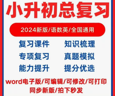 2024年小升初总复习资料电子版英语文数学...