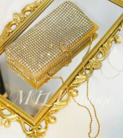 vintage奢华金嵌钻古董晚宴包 手拿包...