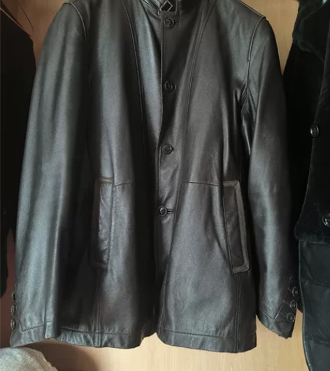 啄木鸟云网购入山羊皮男士真皮夹克180（x...