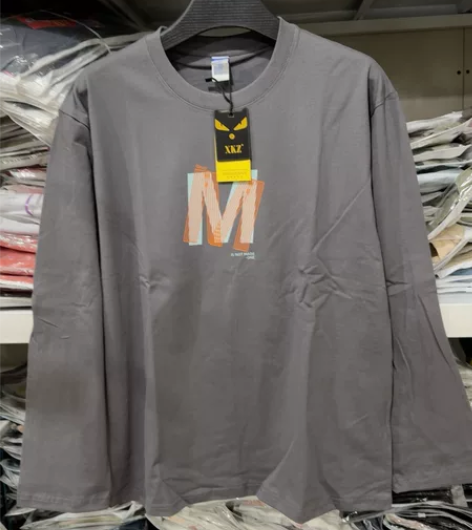 全新男士纯棉长袖T恤，灰色2XL码，260...