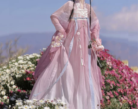 ?茗月萱原创[百花神]南北朝绣花大袖襦一片...