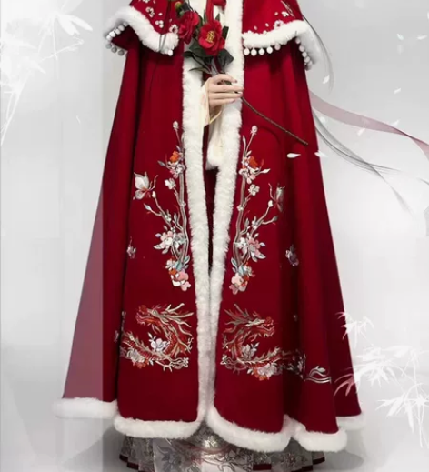 仙楚姬原创汉服 【祥龙贺岁】红色斗篷 在学...