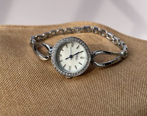 HIGHMORE手表女轻奢小众蓝贝母链条女...