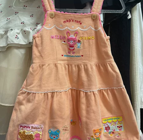 现货mezzopiano萌款刺绣背带裙 1...