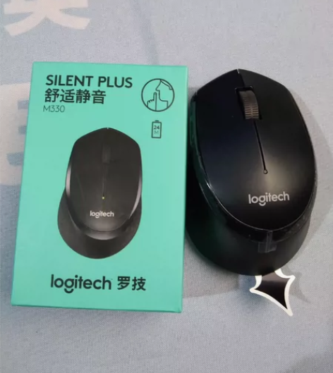 罗技舒适静音M330无线鼠标，黑色，全新，...