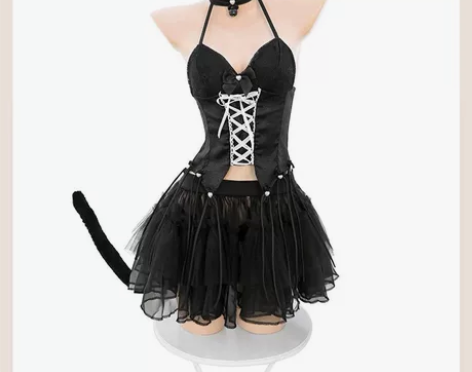 霏慕 深V挂脖绑带束腰猫女装情趣成人用品 ...