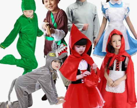 万圣节小红帽儿童服装猎人大灰狼环保树老奶奶...