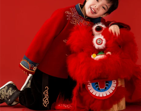 ?旗铂汉服男童冬拜年服男童冬款儿童中国风唐...