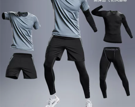 跑步套装男运动骑行篮球装备训练房紧身速干晨...