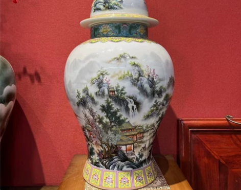 景德镇陶瓷孙绍平老师将军罐 博古架中堂玄摆...