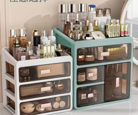捡漏      化妆品收纳盒抽屉式透明桌面...