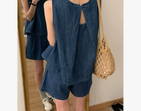 YNVN小个子穿搭一整套女夏季新款设计感牛...