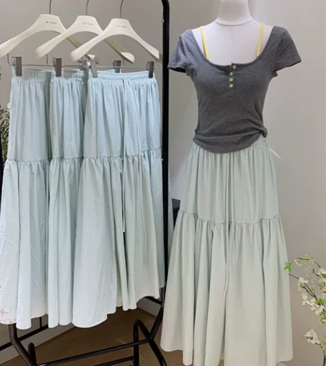 CallmeEar//薄荷味圣代松紧腰半身...