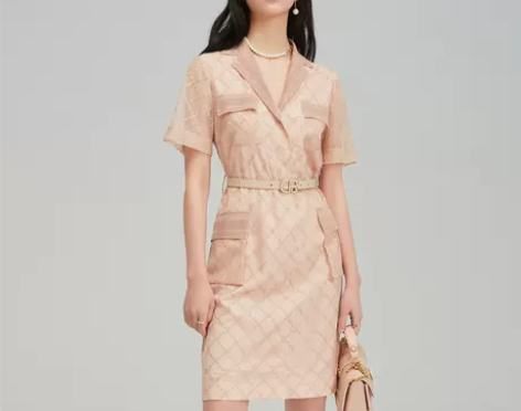 ?芭蒂娜连衣裙轻奢夏新款时尚洋气减龄收腰显...