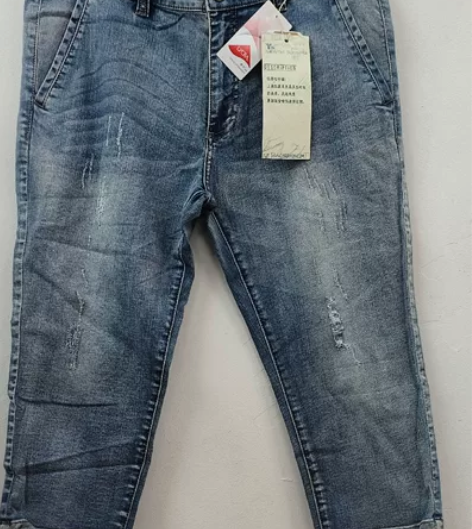 以纯全新男装低腰弹力牛仔修身七分裤 34码...