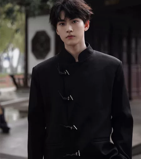 新中式西装外套男小众设计感中国风西服高级感...