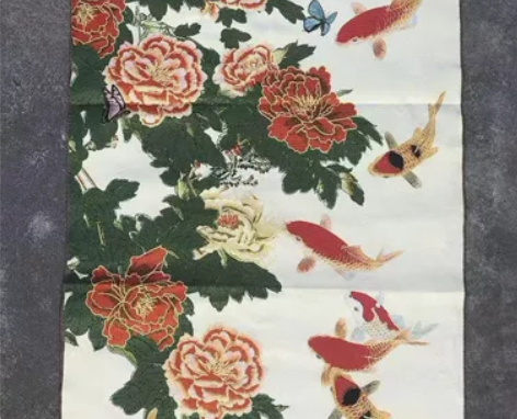 急用钱(转让)九鱼图刺绣织锦绣山水画字画装...