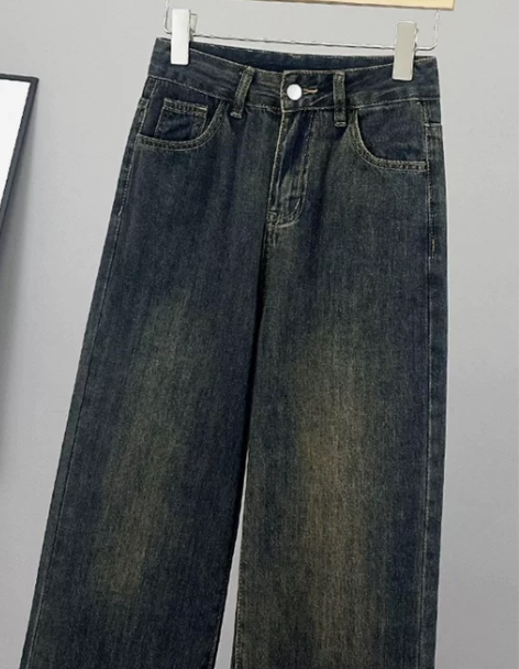 裤加绒 145矮小个子直筒牛仔裤女秋冬加厚...