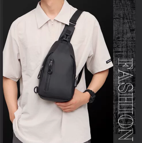 男包新款户外大容量男士胸包时尚简约休闲潮流...
