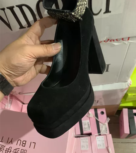 全新伊莎贝公主品牌36码里外全真皮防水台粗...