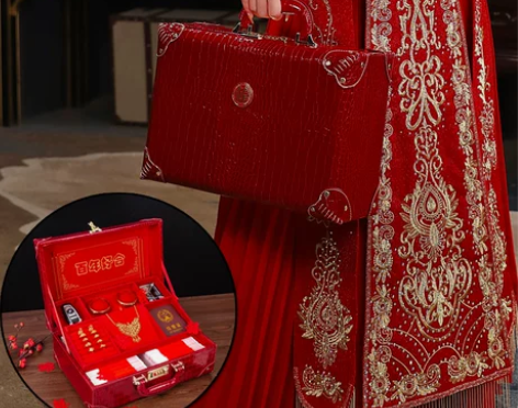 新娘结婚箱子陪嫁箱结婚箱嫁妆密码手提压箱彩...
