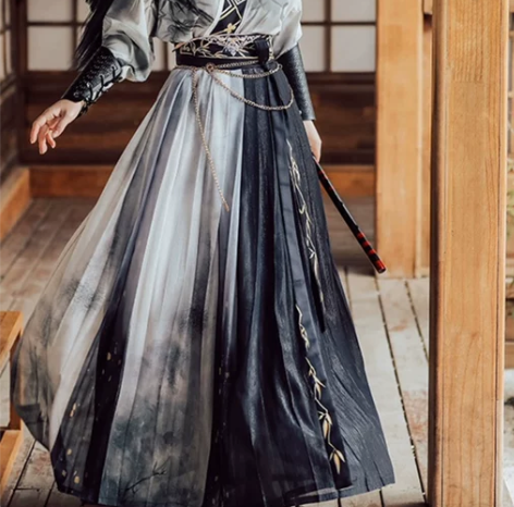 慕夏无双原创汉服唐宋制褙子齐腰国风水墨飞机...