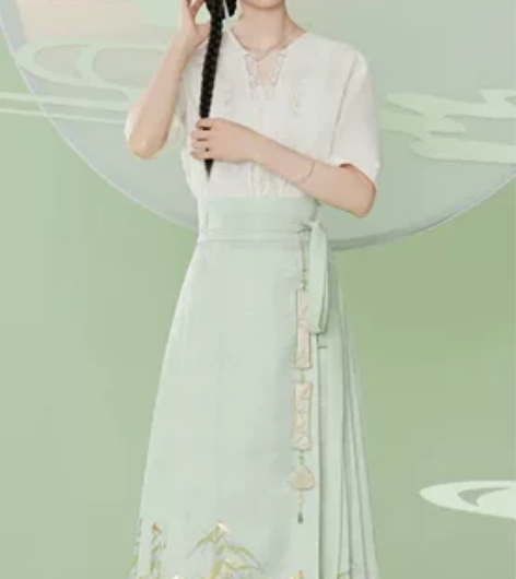 七月夕改良汉服 短袖 马面 新中式马面裙 ...