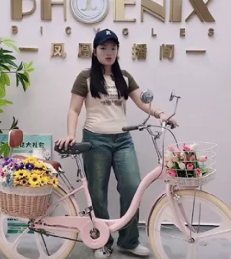 凤凰自行车通勤揽月款自行车轻奢女式单车轻便...