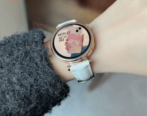 小米米家智能手表女士款小表盘白色皮带蓝牙通...