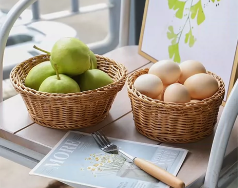 竹编篮子，可做水果蓝，或者花甲米线使用之类...