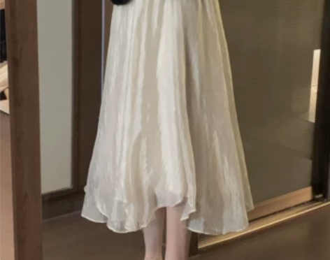 不规则半身裙女小个子纱裙2024年新款春季...